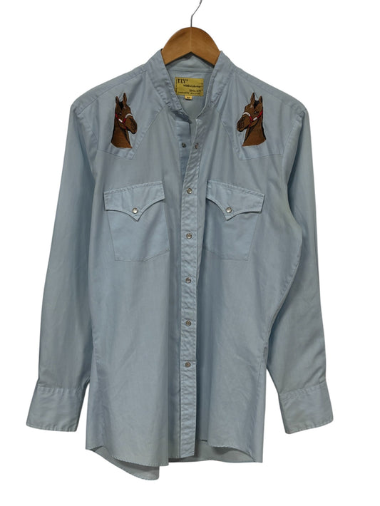 Vintage Ely Western Wildlife Collection Pearl Snap Button Up Shirt Size Medium