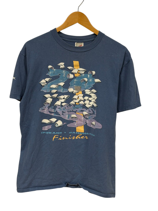 Vintage 1996 Spokane Washington Bloomsday Marathon Finisher Tee Size Large