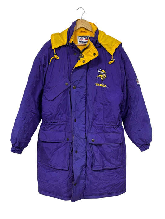 Vintage 90's Starter Minnesota Vikings Pro Line Long Puffer Jacket Size Large