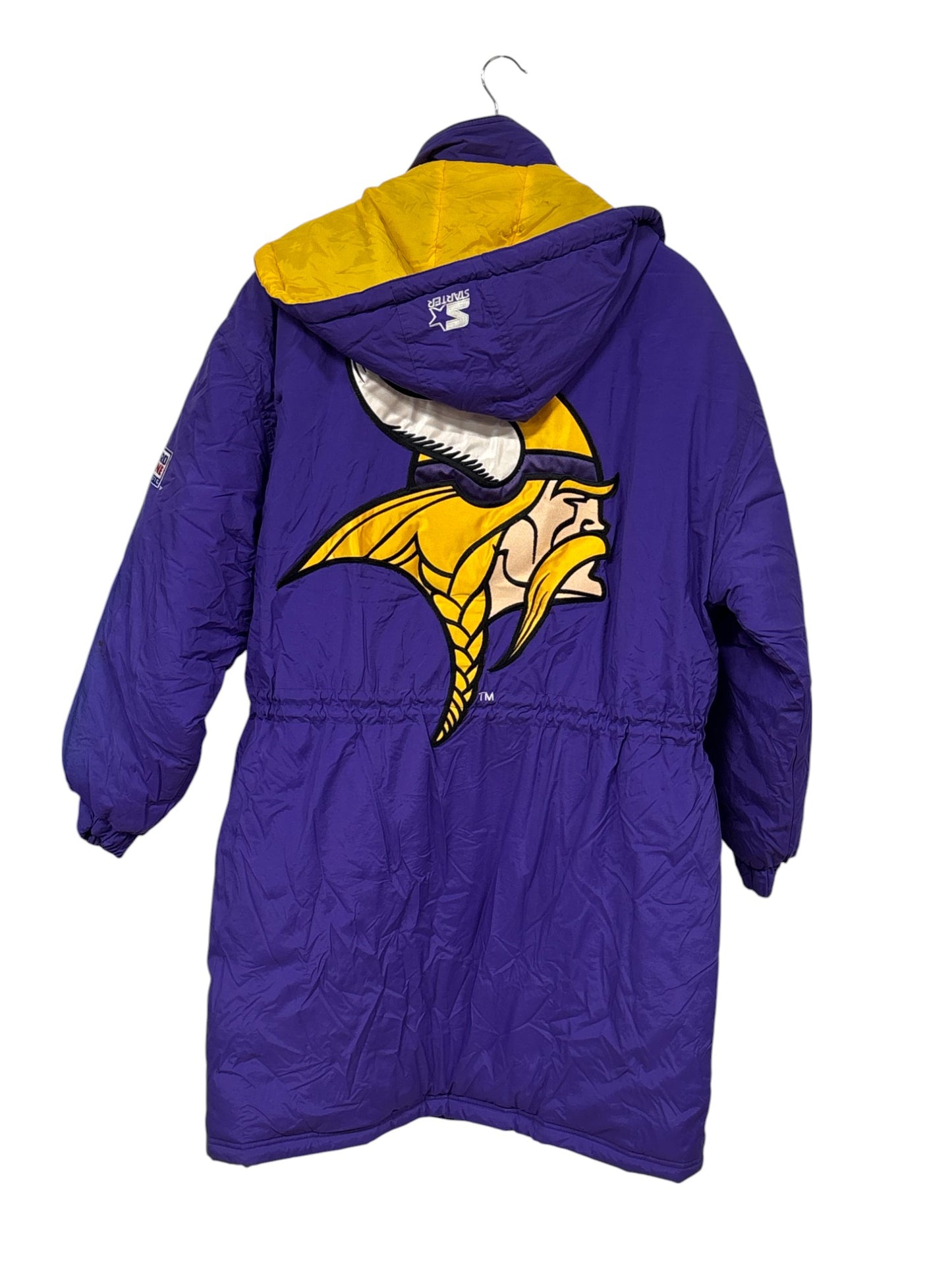 Vintage 90's Starter Minnesota Vikings Pro Line Long Puffer Jacket Size Large