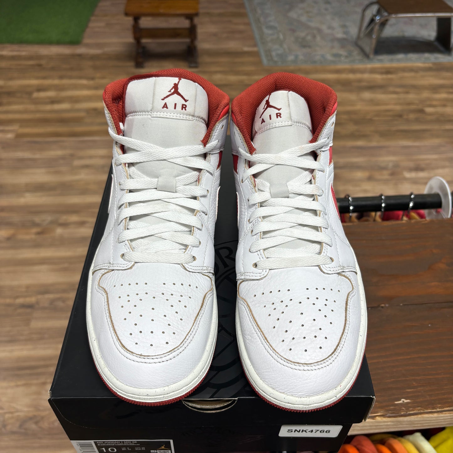 Jordan 1 Mid 'White Dune Red' Size 10