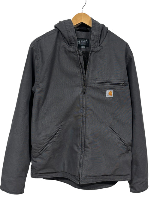 Carhartt Relaxed Fit Grey J140 Zip Up Insulated Work Jacket Size Medium