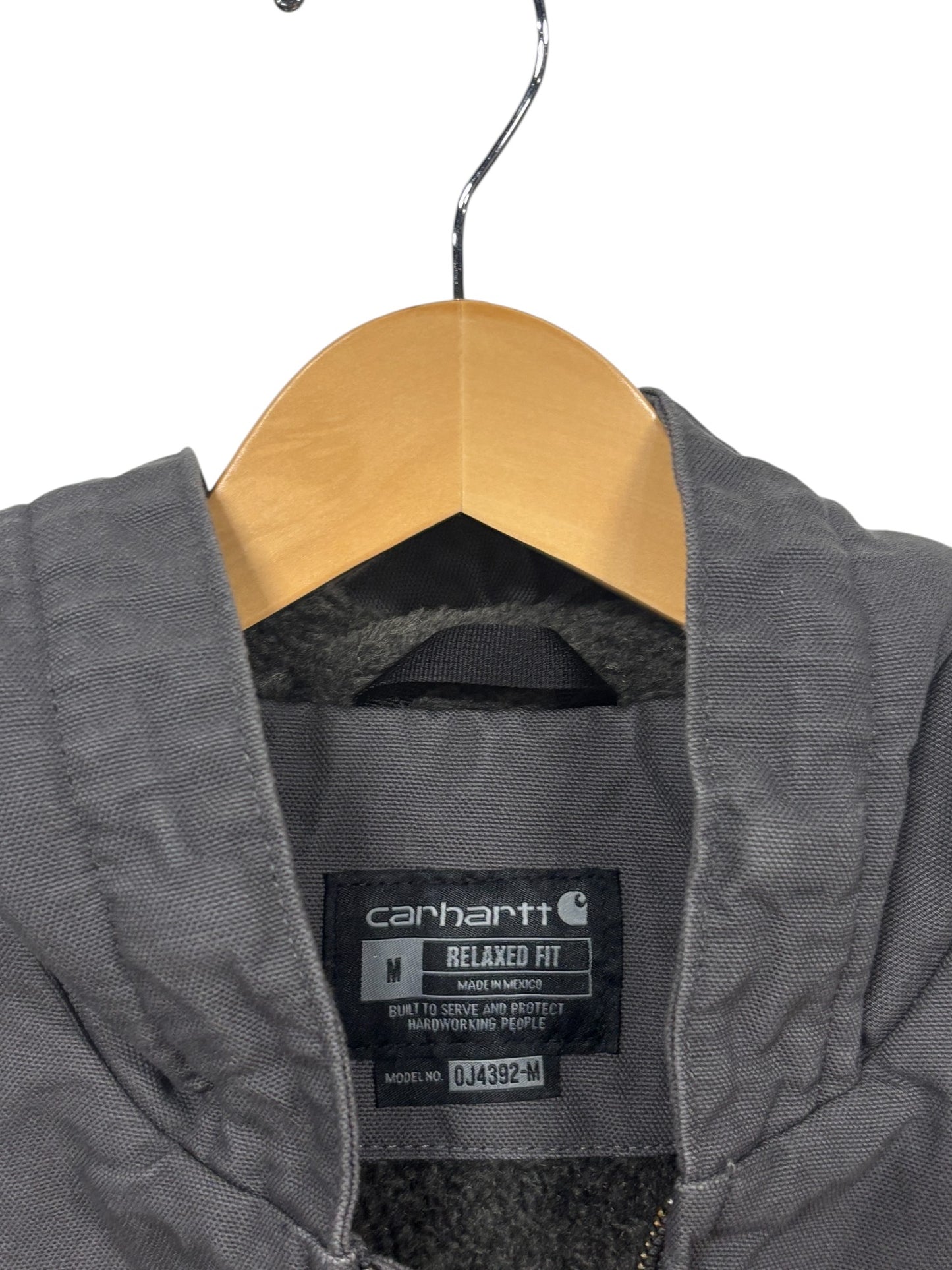 Carhartt Relaxed Fit Grey J140 Zip Up Insulated Work Jacket Size Medium