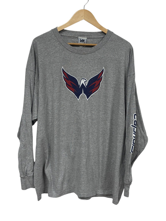 Vintage Y2K Washington Capitols Hockey NHL Long Sleeve Shirt Size XXL