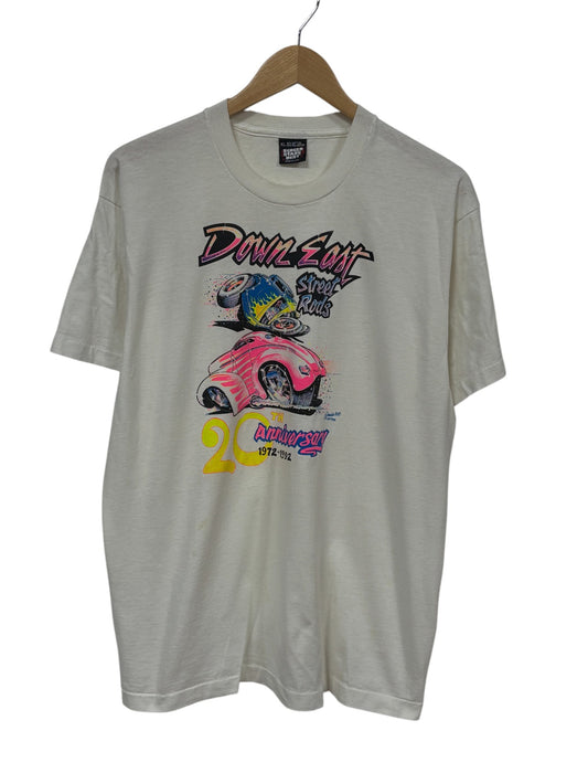 Vintage 90's Down East Street Rods Graphic Tee Size XL