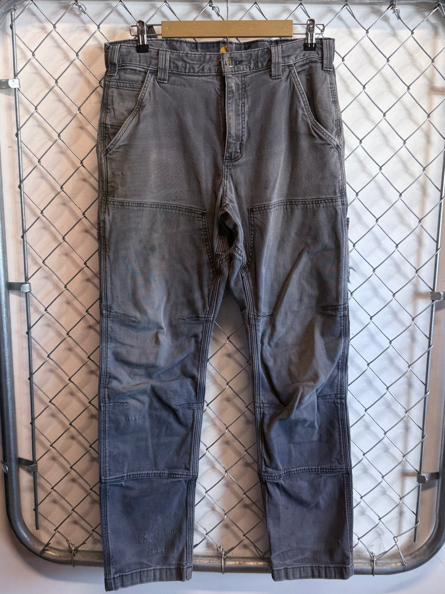Carhartt Grey Double Knee Carpenter Pants Size 32x31