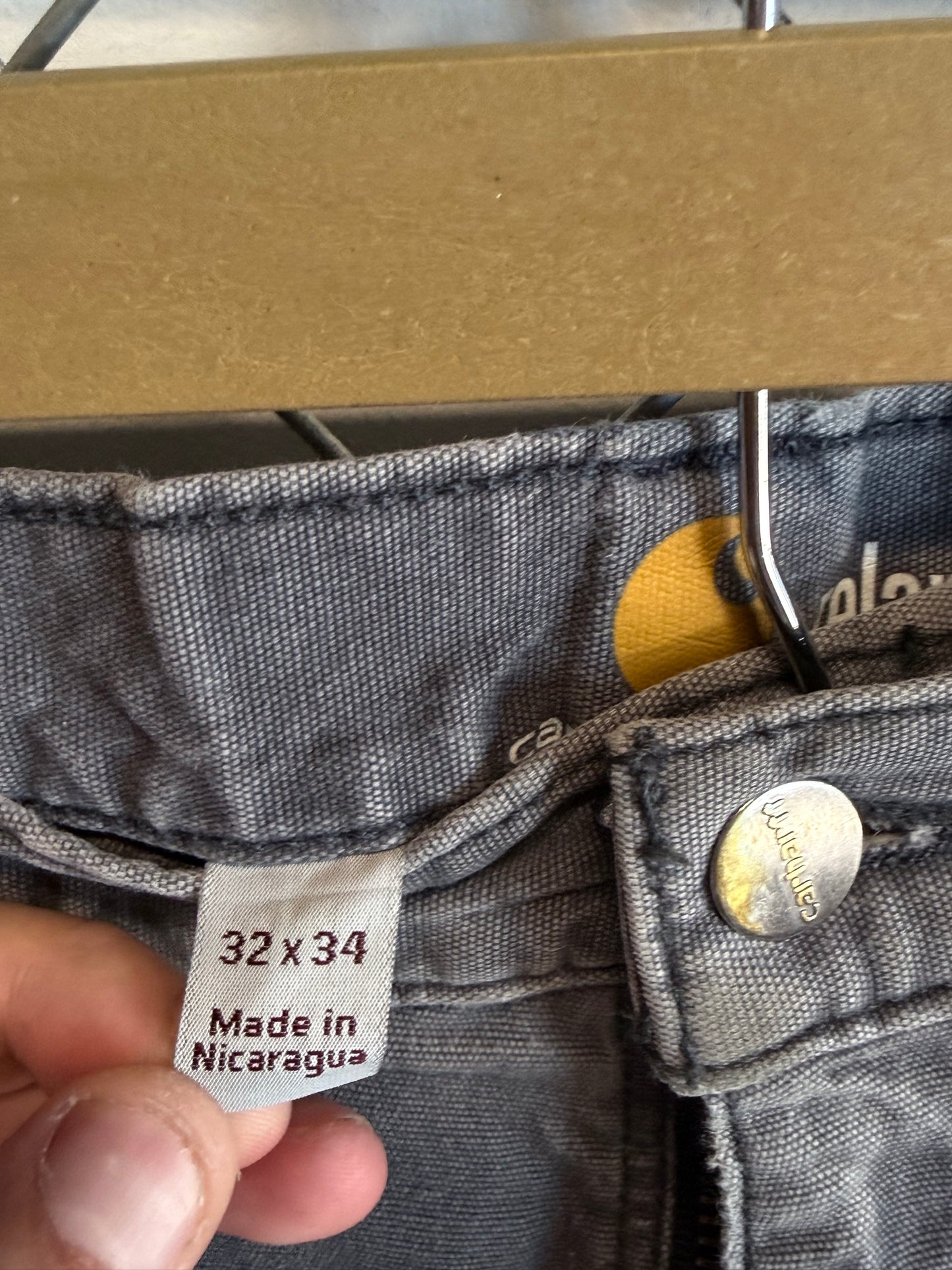 Carhartt Grey Double Knee Carpenter Pants Size 32x31