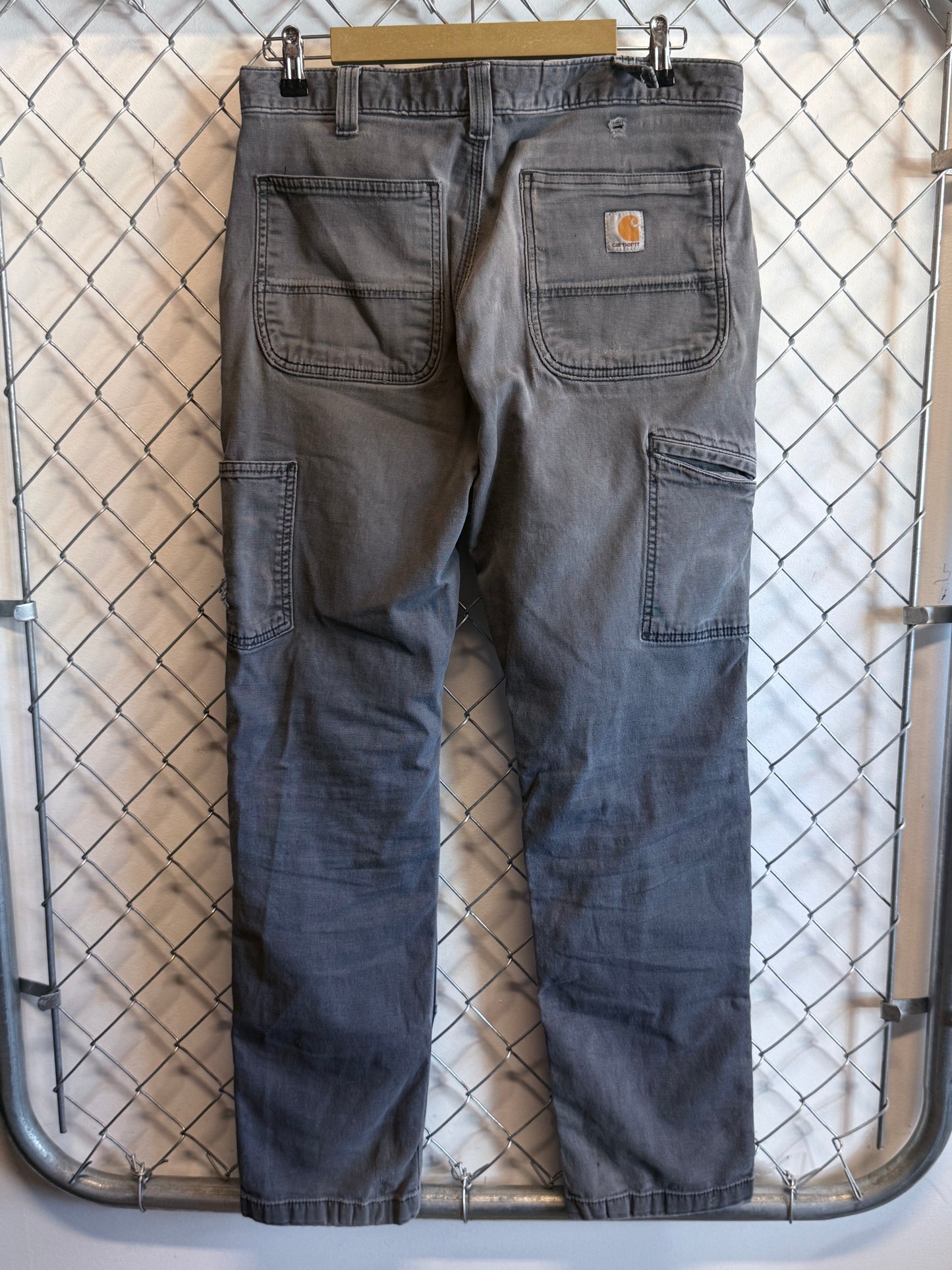 Carhartt Grey Double Knee Carpenter Pants Size 32x31