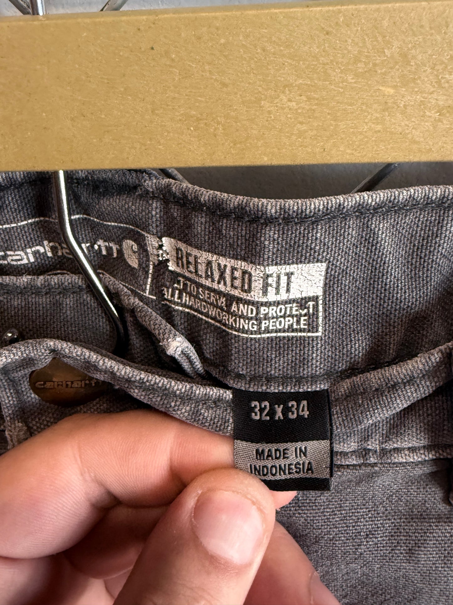 Carhartt Grey Double Knee Carpenter Pants Size 32x31