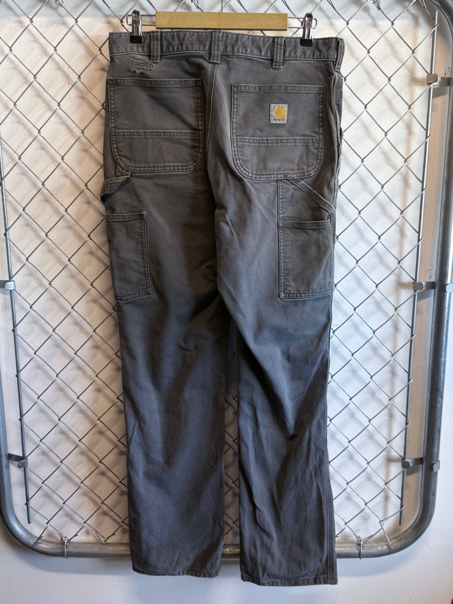 Carhartt Grey Double Knee Carpenter Pants Size 32x31