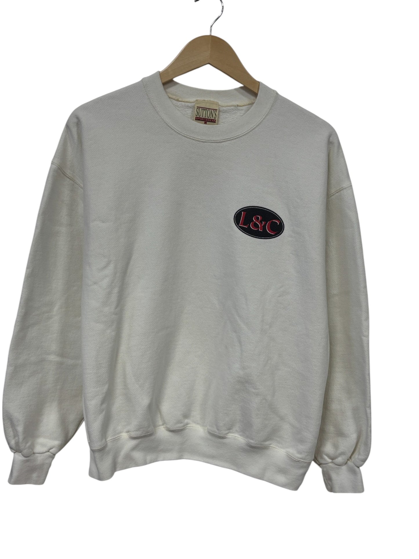 Vintage 90's L&C Lewis and Clark White Crewneck Sweater Size Large