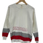 Vintage 80's Velva Sheen Handball Striped White Crewneck Sweater Size Large