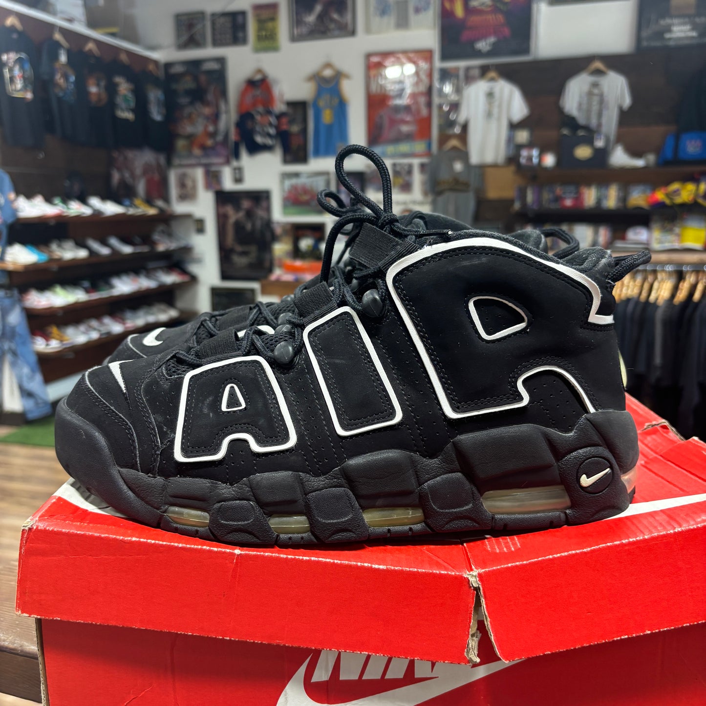 Nike Air More Uptempo 'Black White' Size 10.5
