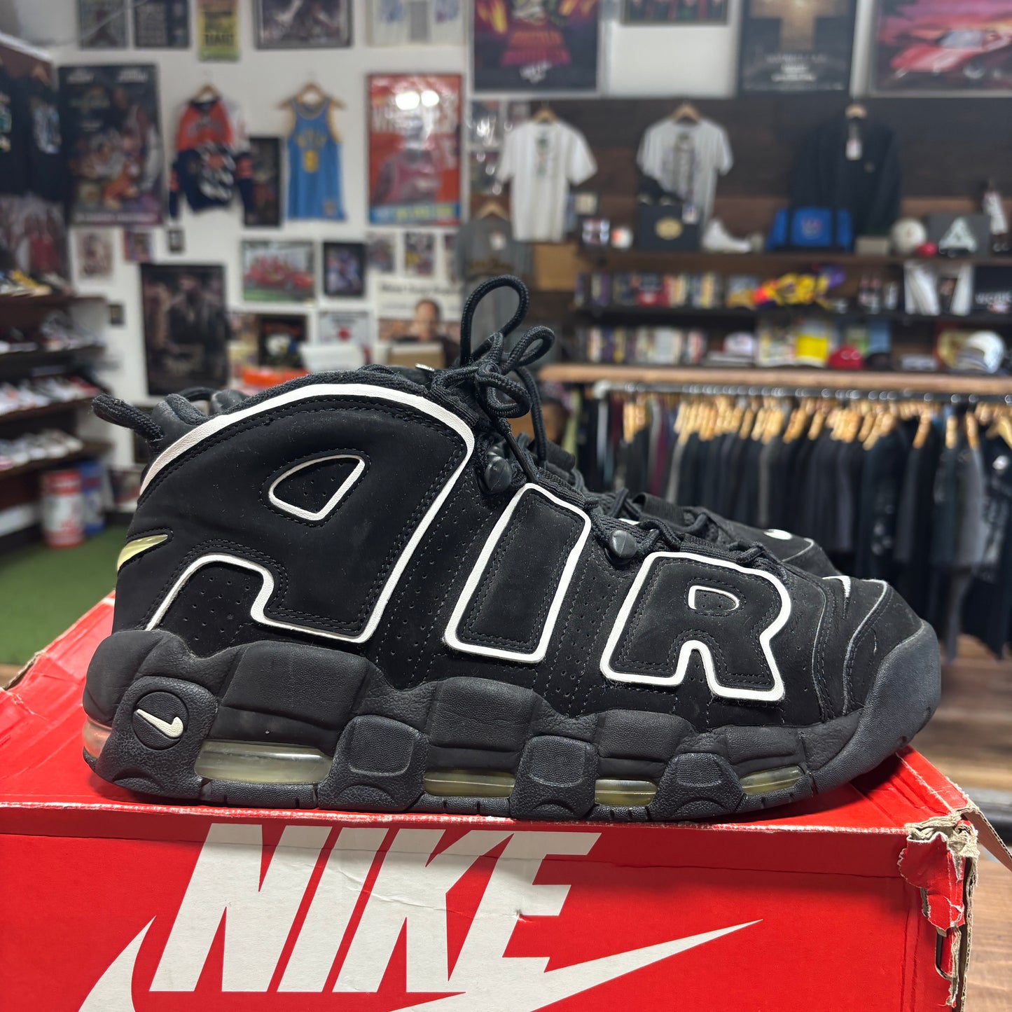 Nike Air More Uptempo 'Black White' Size 10.5