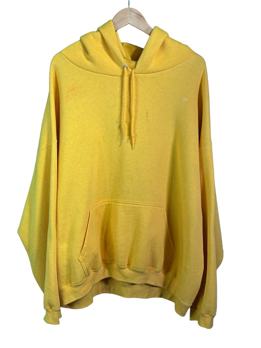 Vintage 90's Pro Spirit Yellow Blank Pullover Hoodie Size 3XL