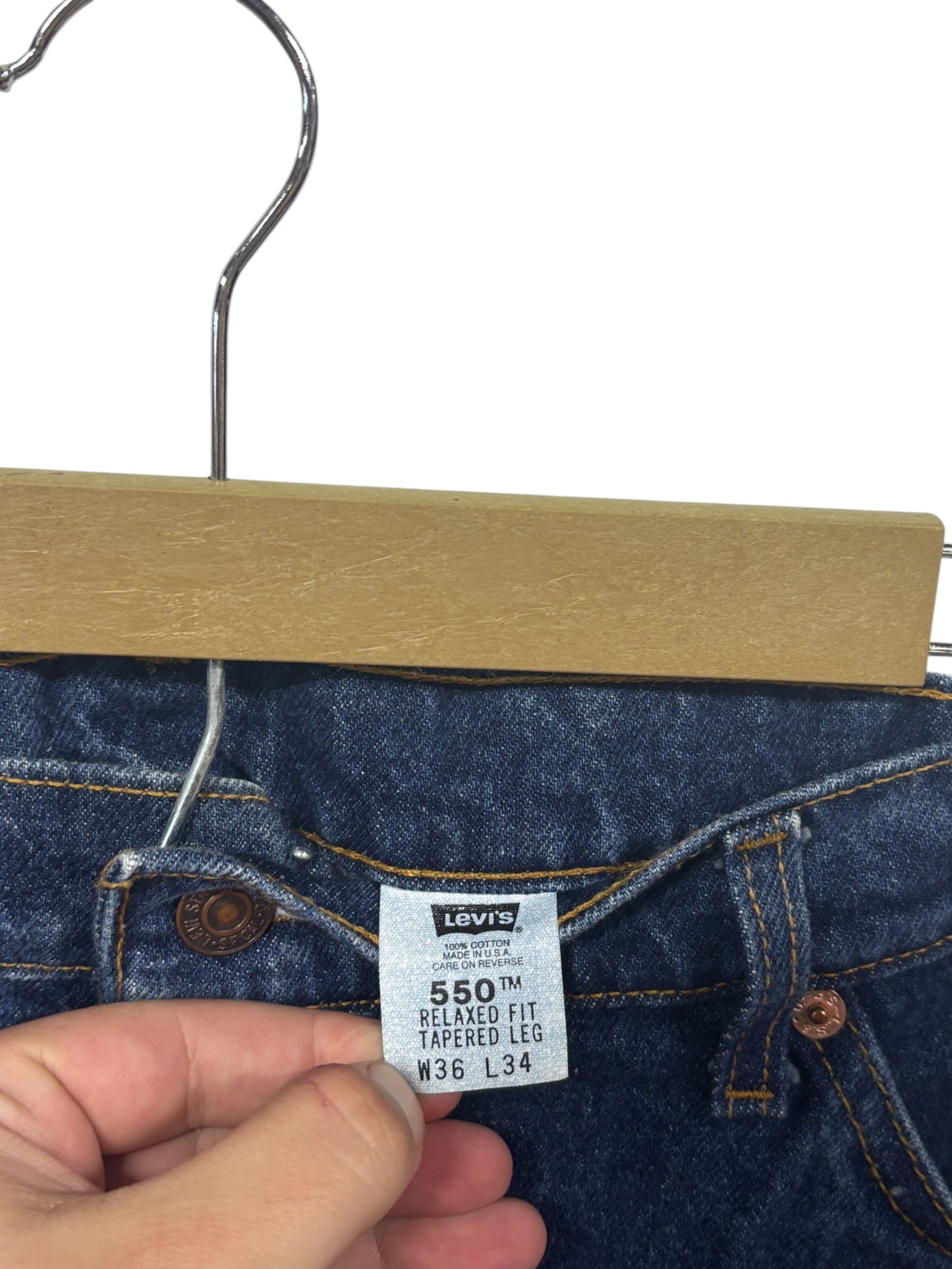 Vintage Levi's 550 Dark Wash Denim Jeans Size 35x34