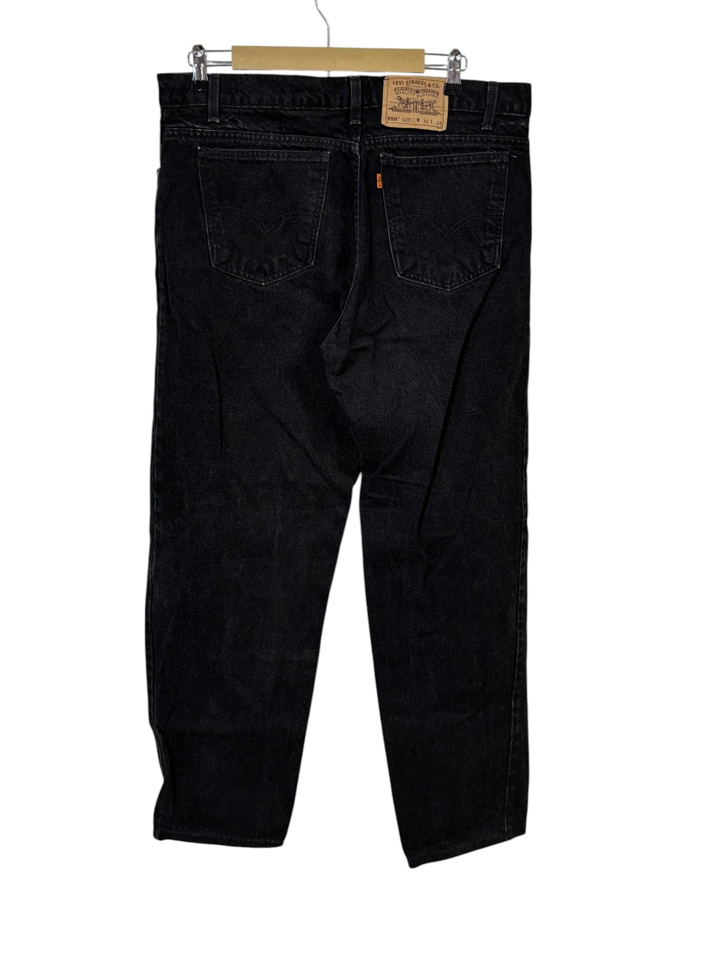 Vintage 90's Levi's 550 Relaxed Fit Black Denim Jeans Size 36x34