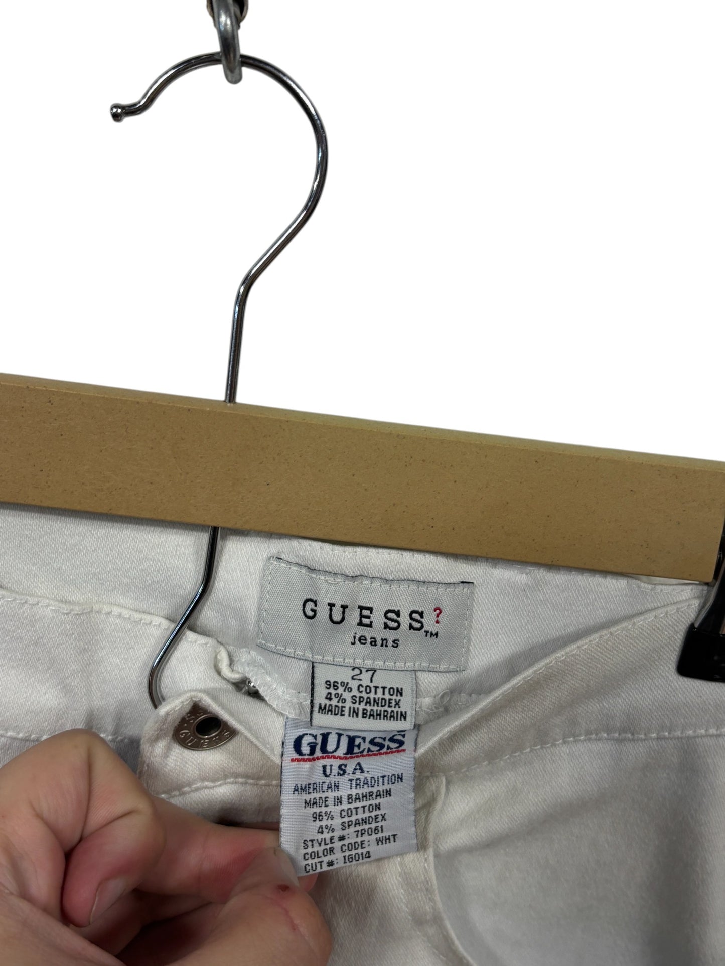 Vintage Women's Guess Jeans White Denim Size 26x30