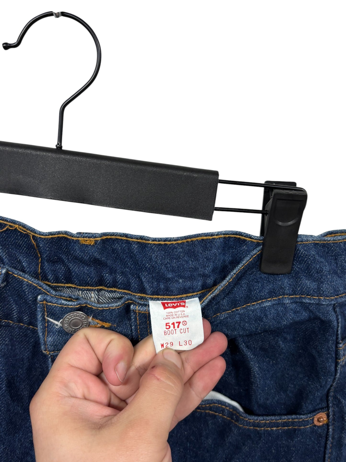 Vintage 90's Levi's Made in USA 517 Boot Cut Dark Wash Denim Jeans Size 28x31