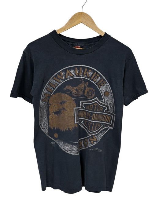 Vintage 90's Harley Davidson Milwaukee Iron Medallion Biker Tee Size Medium