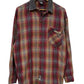 Vintage 90's No Fear Plaid Grunge Flannel Button Up Shirt Size Large