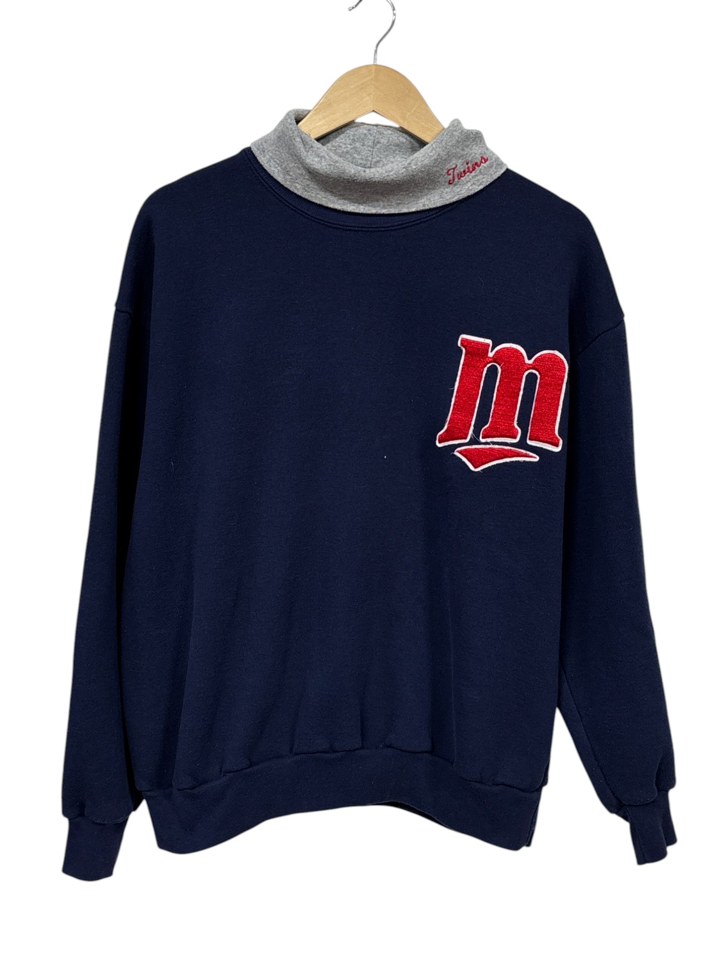 Vintage 90's Majestic Minnesota Twins Mock Neck Sweater Size XL