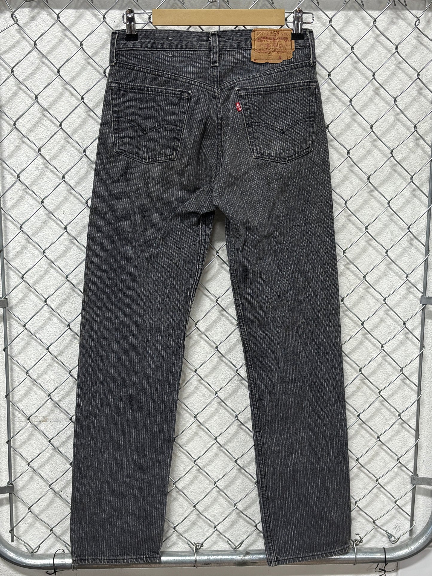 Vintage 90's Levi's 501 Striped Grey Denim Jeans Made in USA Size 28x31