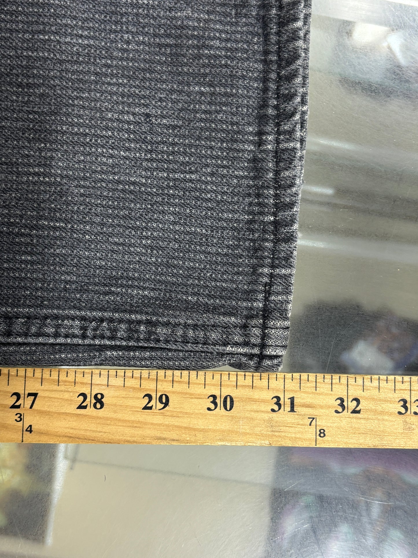 Vintage 90's Levi's 501 Striped Grey Denim Jeans Made in USA Size 28x31