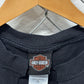 Vintage Harley Davidson Cropped Distressed Black Biker Tee Size XL