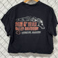 Vintage Harley Davidson Cropped Distressed Black Biker Tee Size XL