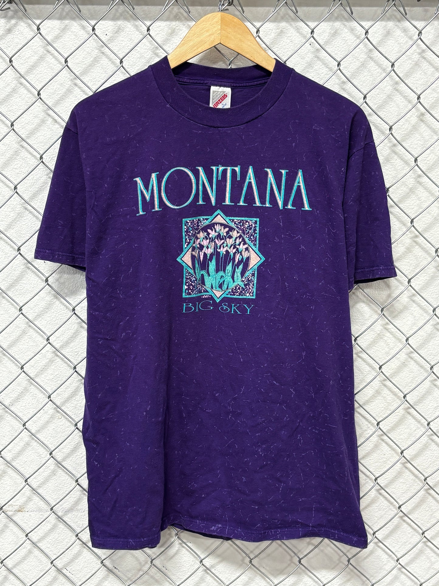 Vintage 90's Montana Big Sky Purple Nature Tee Size Large