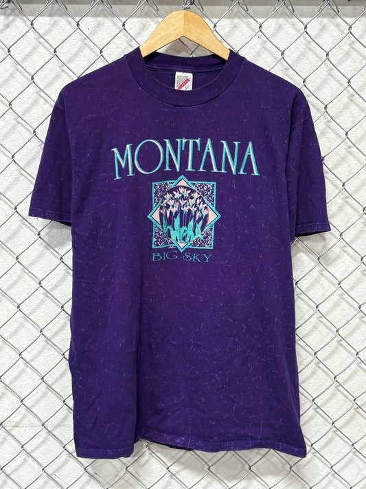 Vintage 90's Montana Big Sky Purple Nature Tee Size Large