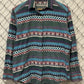 Vintage Aztec Style Western Button Up Long Sleeve Shirt Size Large