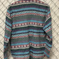 Vintage Aztec Style Western Button Up Long Sleeve Shirt Size Large