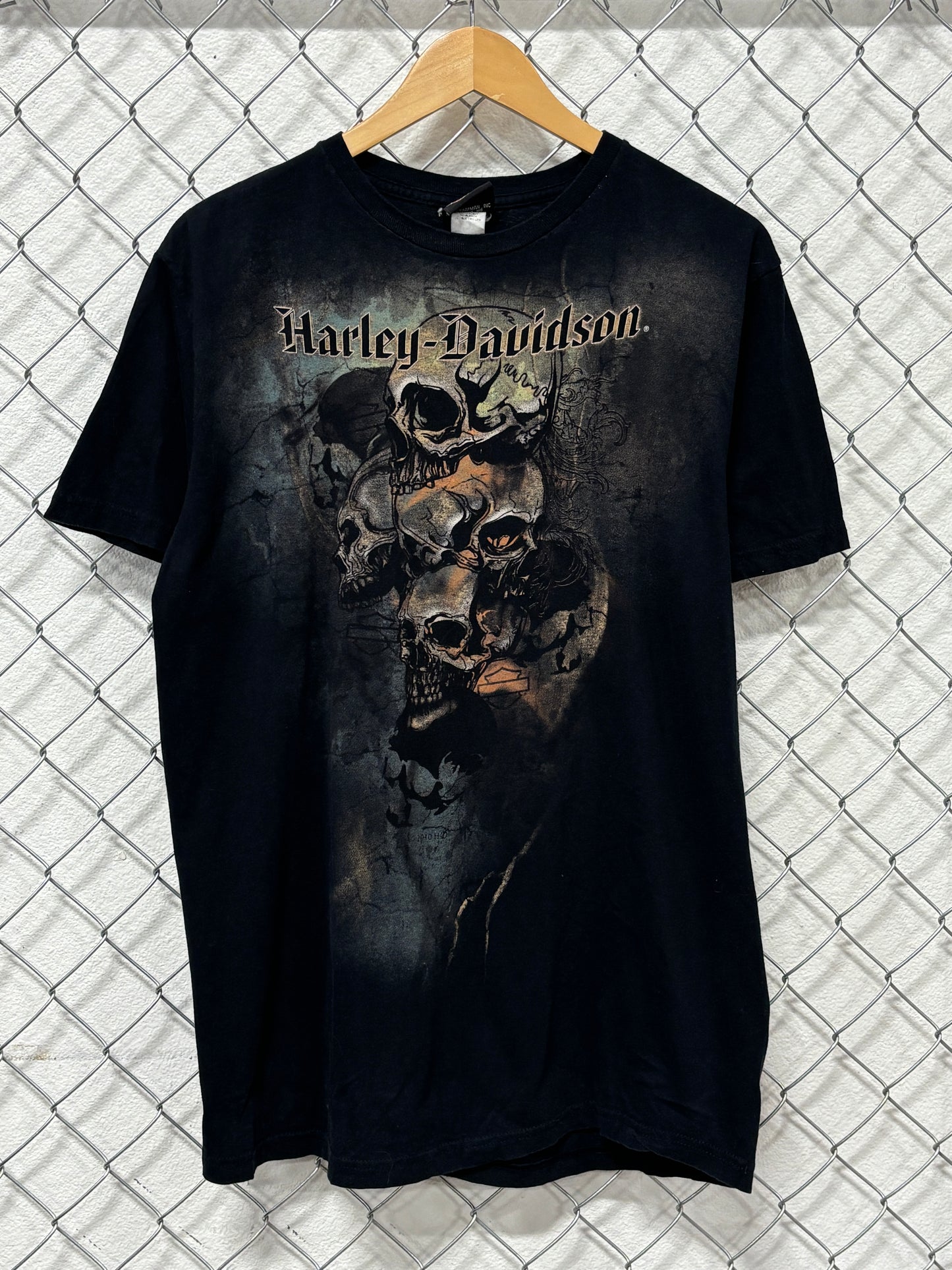 Harley Davidson Y2K Skull Biker Graphic Tee Size Large