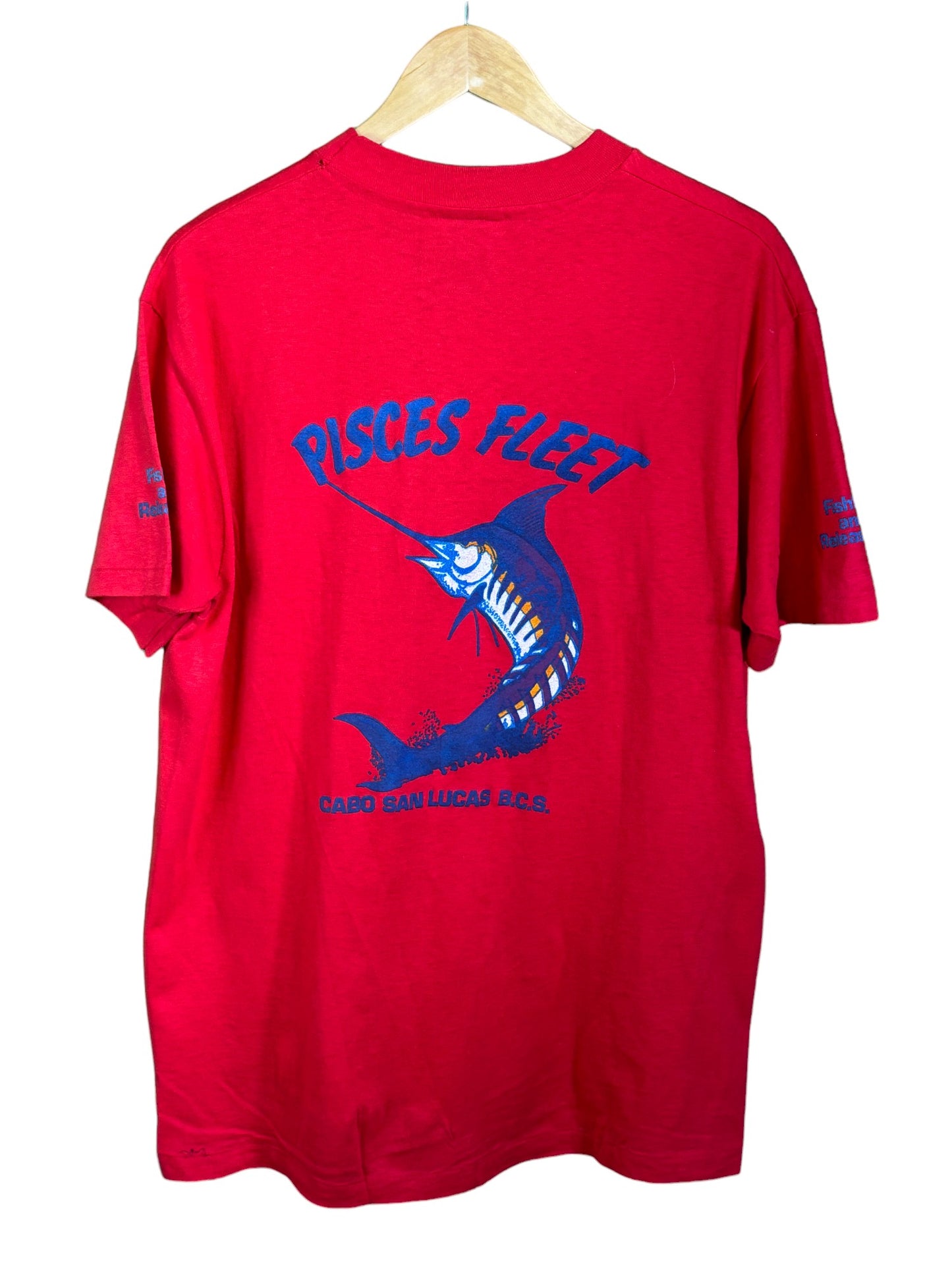 Vintage 90's Pisces Fleet San Lucas Fishing Graphic Tee Size XL