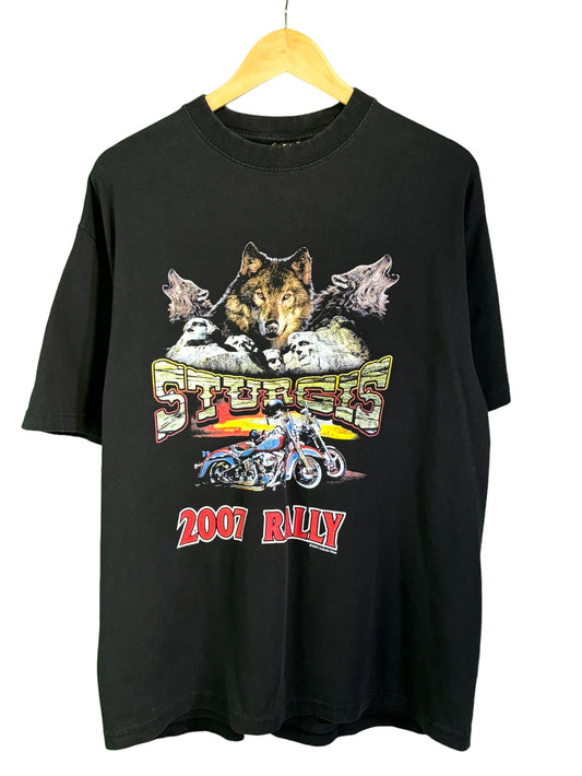 2007 Sturgis Black Hills Rally Biker Graphic Tee Size XL