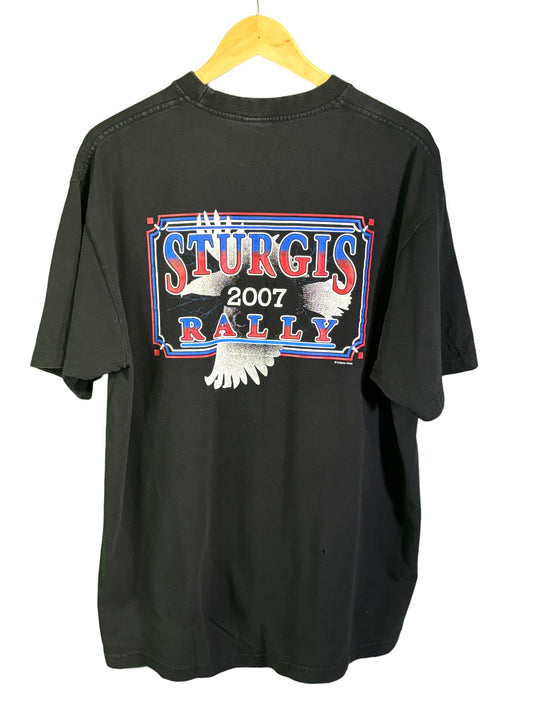 2007 Sturgis Black Hills Rally Biker Graphic Tee Size XL