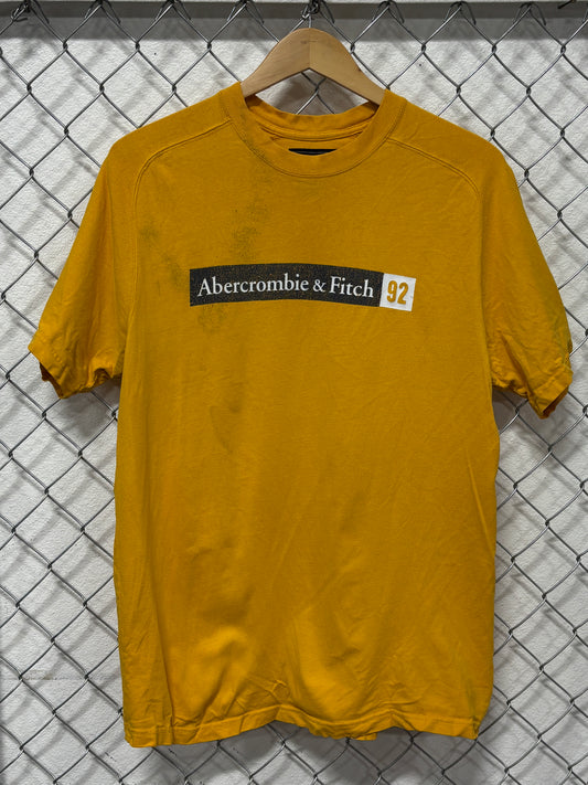 Vintage Y2K Abercrombie and Fitch Yellow Graphic Tee Size Large