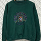 Vintage 90's Bum Equipment University Crest Green Sweater Size Large