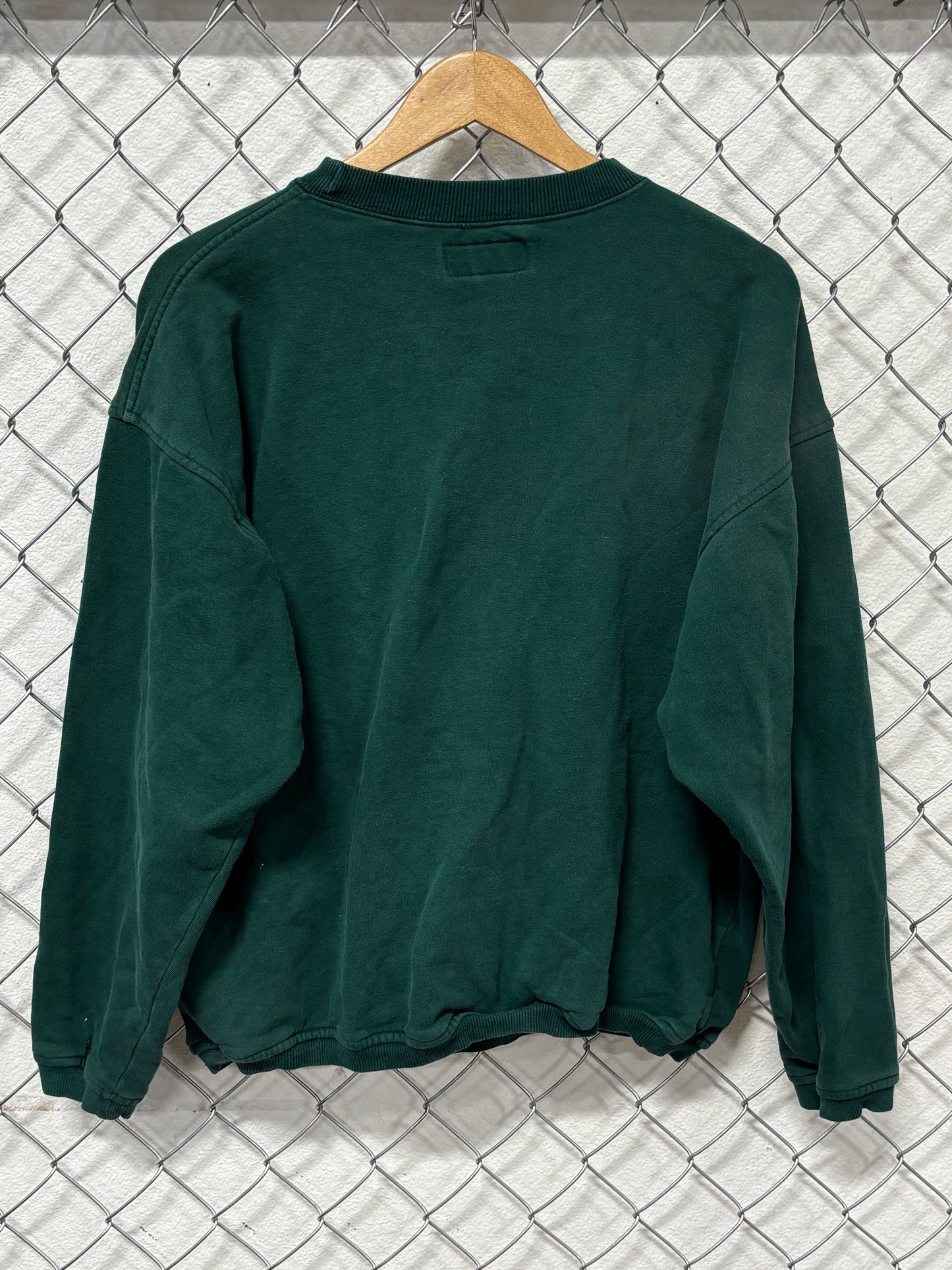 Vintage 90's Bum Equipment University Crest Green Sweater Size Large