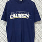 Vintage 90's San Diego Chargers NFL Navy Blue Graphic Tee Size XL