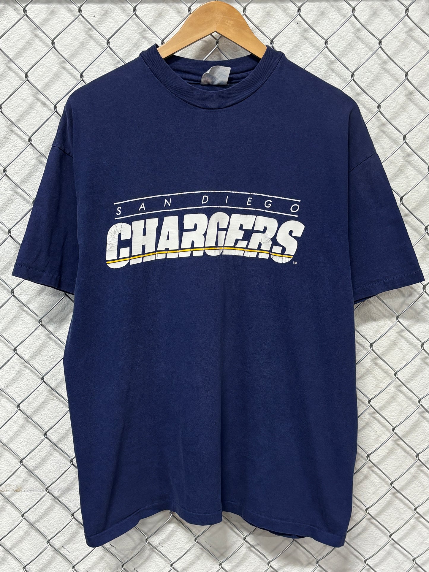 Vintage 90's San Diego Chargers NFL Navy Blue Graphic Tee Size XL