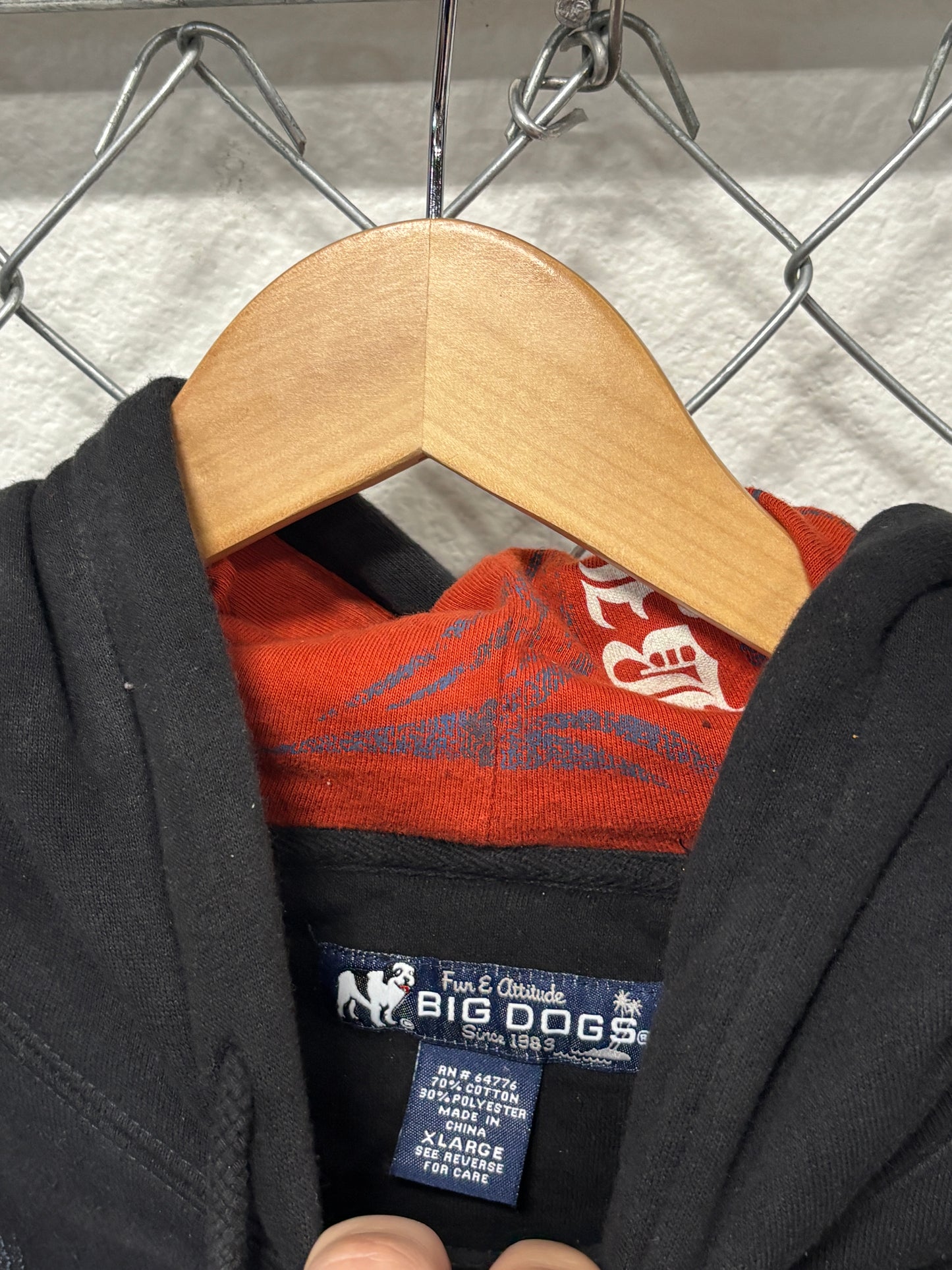 Vintage Big Dogs Dogs on Hogs Biker Black Hoodie Size XL