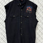 Vintage Midnite Rider Biker Cutoff Button Up Shirt Size XL