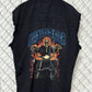 Vintage Y2K Style Biker Skull Flame Sleeves Zip Up Hoodie Size XL