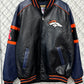 Vintage Denver Broncos NFL Big Logo Leather Jacket Size Large