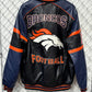 Vintage Denver Broncos NFL Big Logo Leather Jacket Size Large