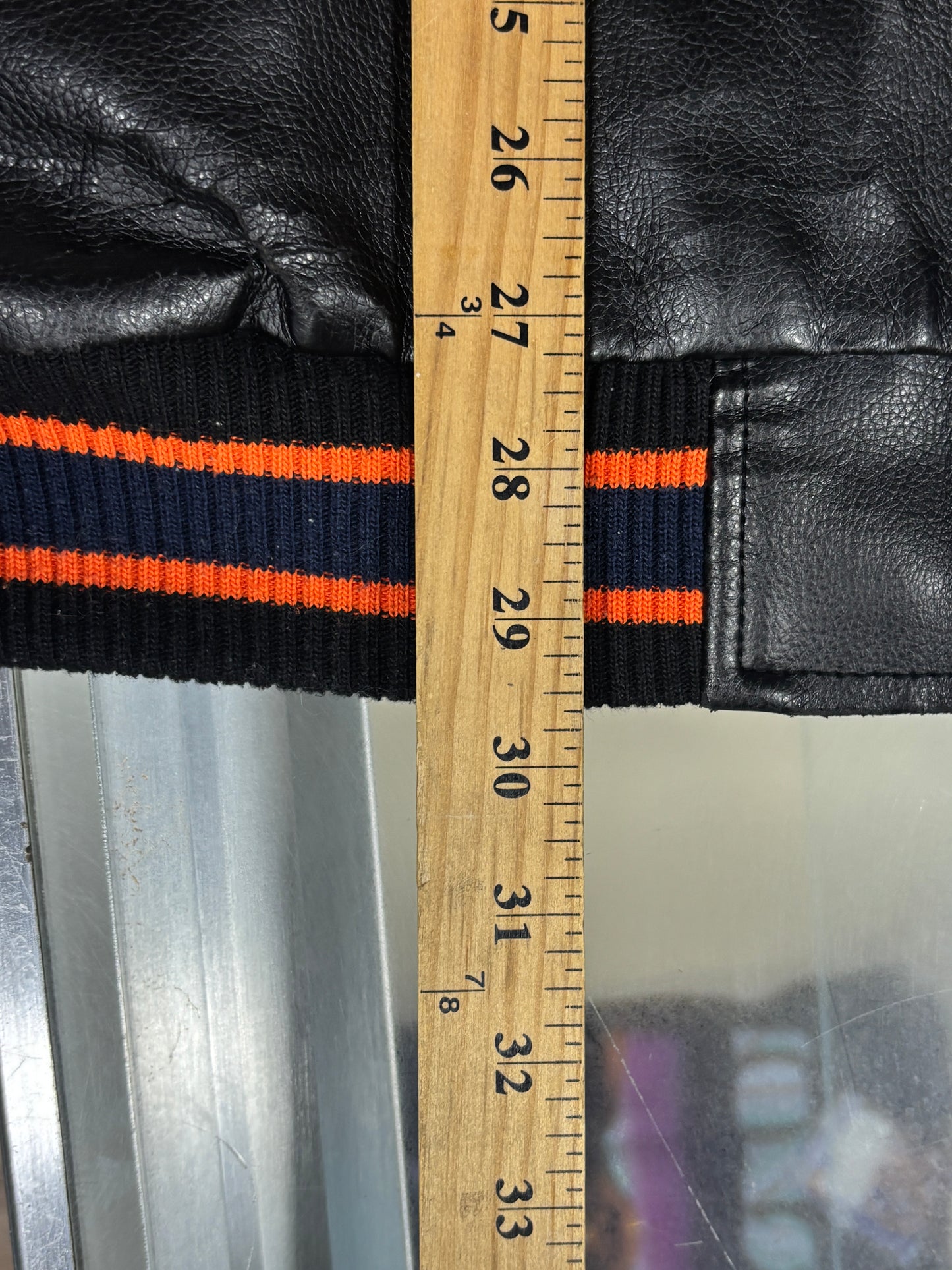 Vintage Denver Broncos NFL Big Logo Leather Jacket Size Large
