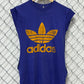 Vintage 80's Adidas Cutoff Purple Classic Logo Shirt Size Small